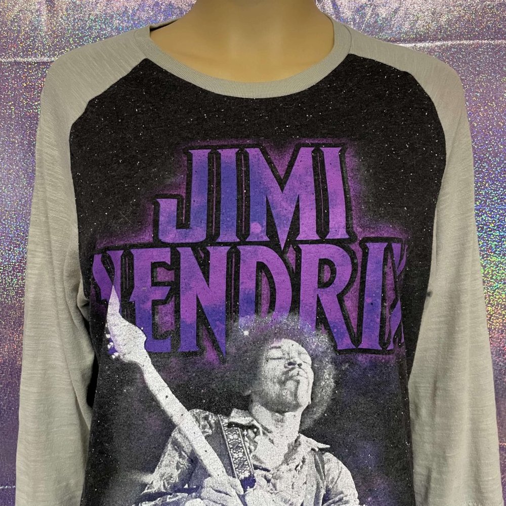 Jimi Hendrix 3/4 Sleeve Band Shirt Retro 60s Style Boho Bohemian Hippie Rock